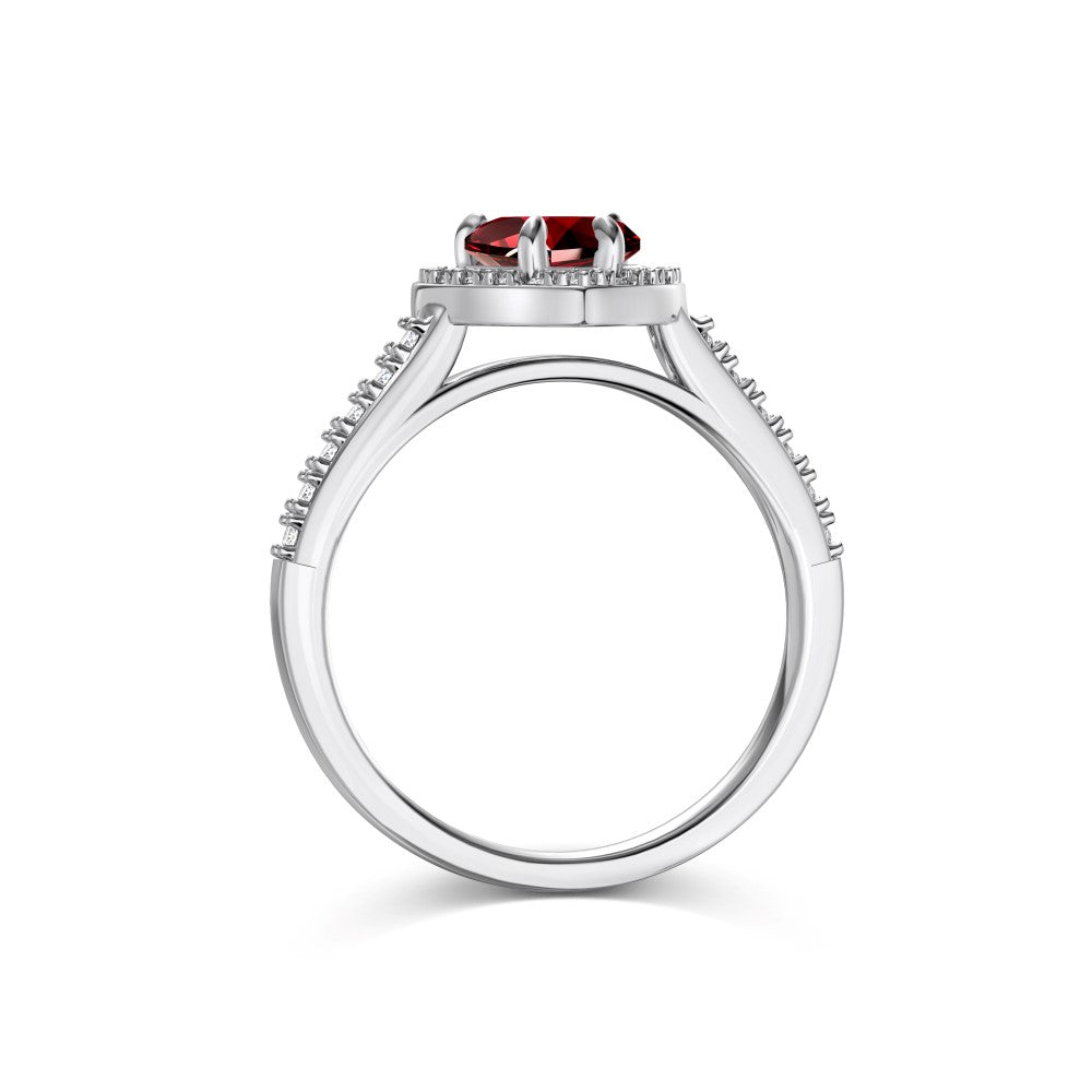 Inel din Argint 925 Enchanted Heart Rosu - Cadoul Unic