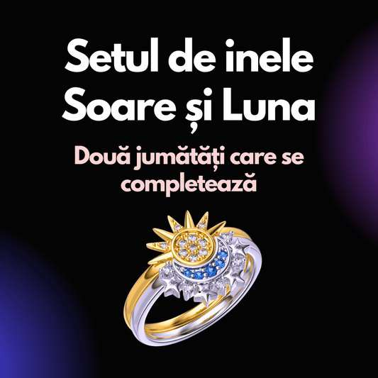 Setul de inele Lună și Soare – Două jumătăți care se completează - Cadoul Unic