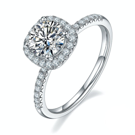 Inel Argint 925 Diamant Moissanite Diana Halo - Cadoul Unic