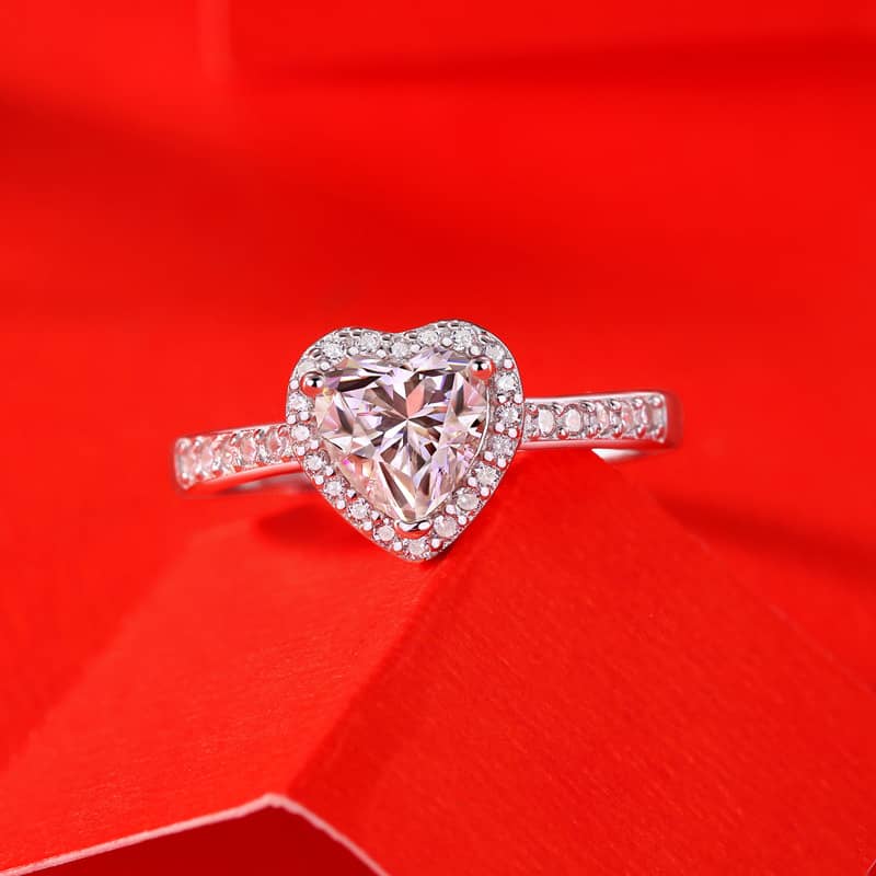 Inel Argint 925 Diamant Moissanite Enchanted Heart - Cadoul Unic