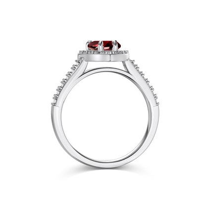 Inel din Argint 925 Enchanted Heart Rosu - Cadoul Unic