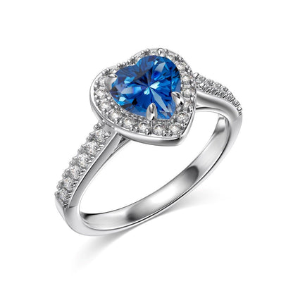 Inel din Argint 925 Enchanted Heart Albastru - Cadoul Unic