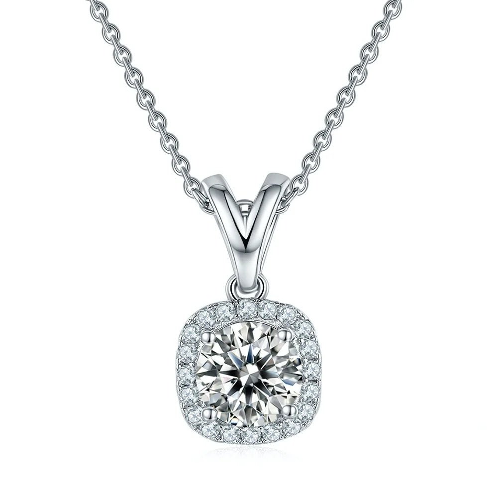 Colier Argint 925 Diamant Moissanite Ava Charm - Cadoul Unic